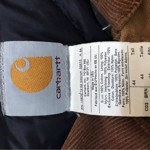 Vintage Carhartt quilted jacket coat chore union made USA 44 Long - Picture 4 of 8